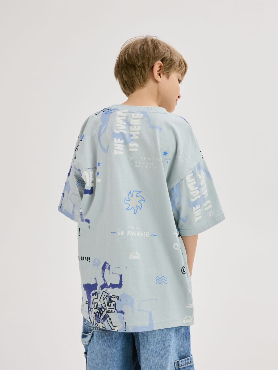T-shirt with print - pale blue - RESERVED - 5