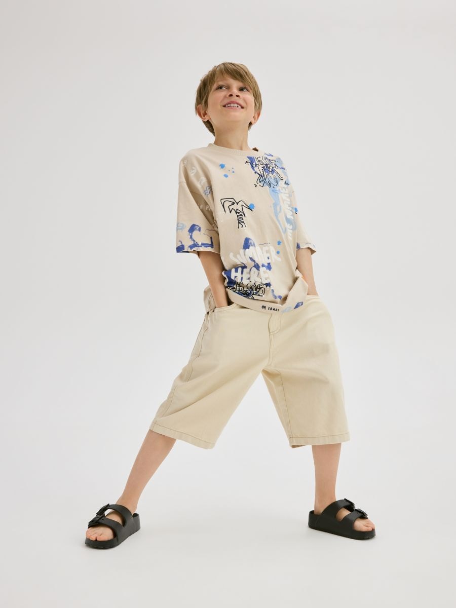 T-shirt with print - beige - RESERVED - 4