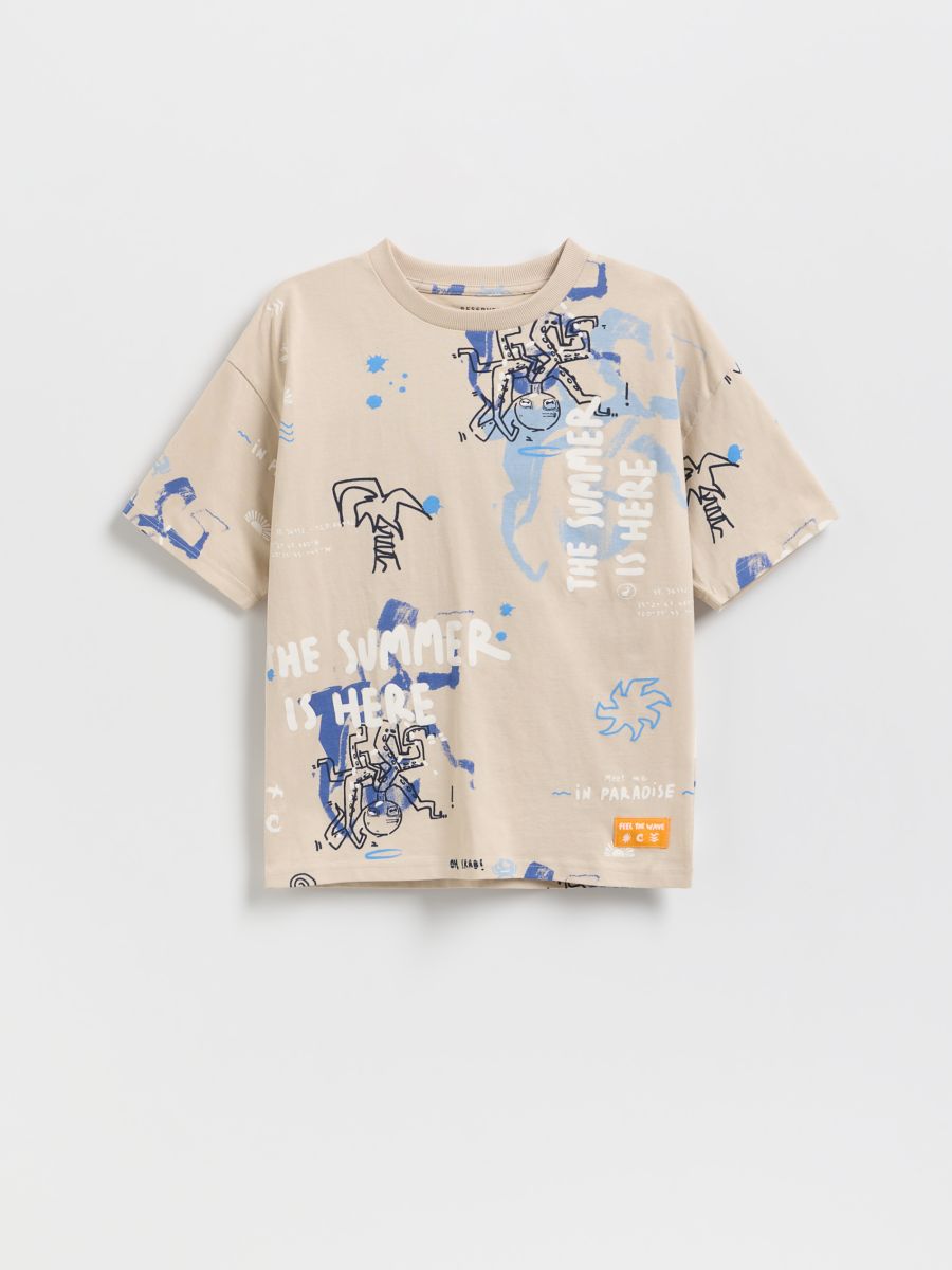 T-shirt with print - beige - RESERVED - 2