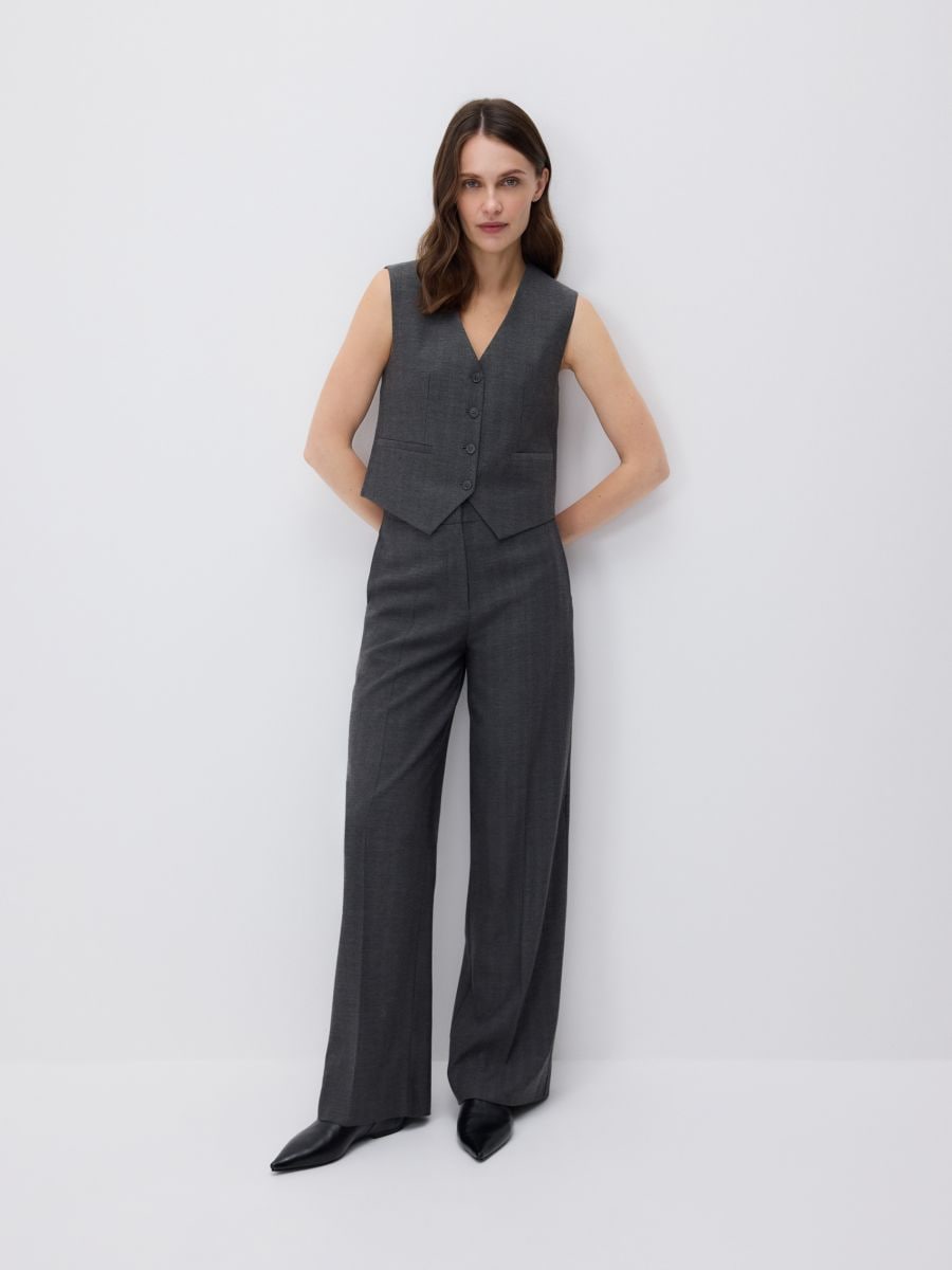 Trousers with pressed crease - multicolor - RESERVED