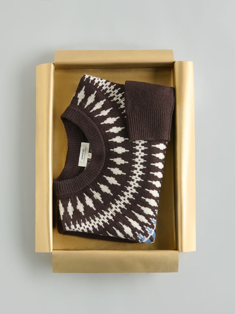 Pullover mit Wolle - dunkelbraun - RESERVED