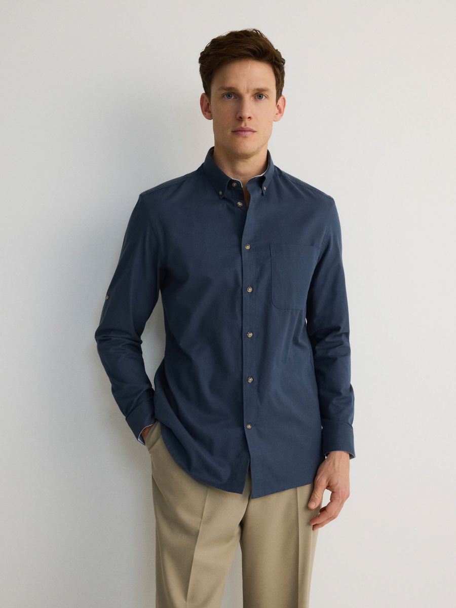 Regular fit overhemd - marineblauw - RESERVED