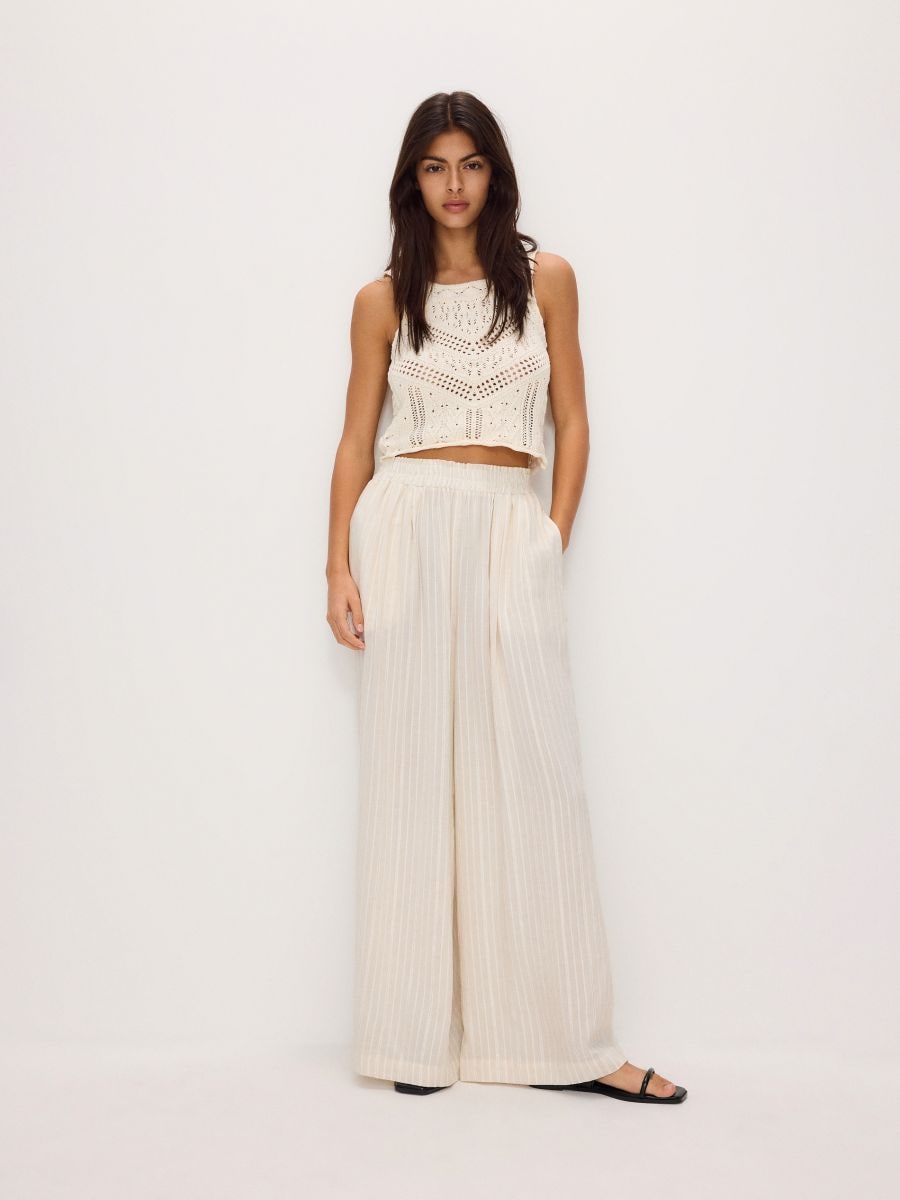 Openwork pattern crop top - nude - RESERVED - 2