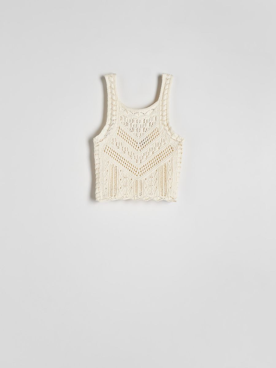Openwork pattern crop top - nude - RESERVED - 5