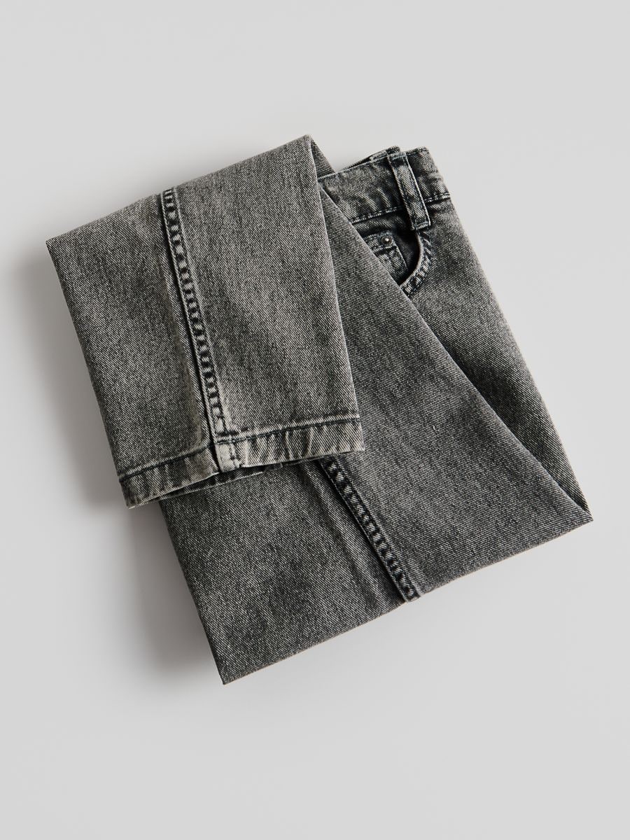 Relaxed straight jeans - lysegrå - RESERVED