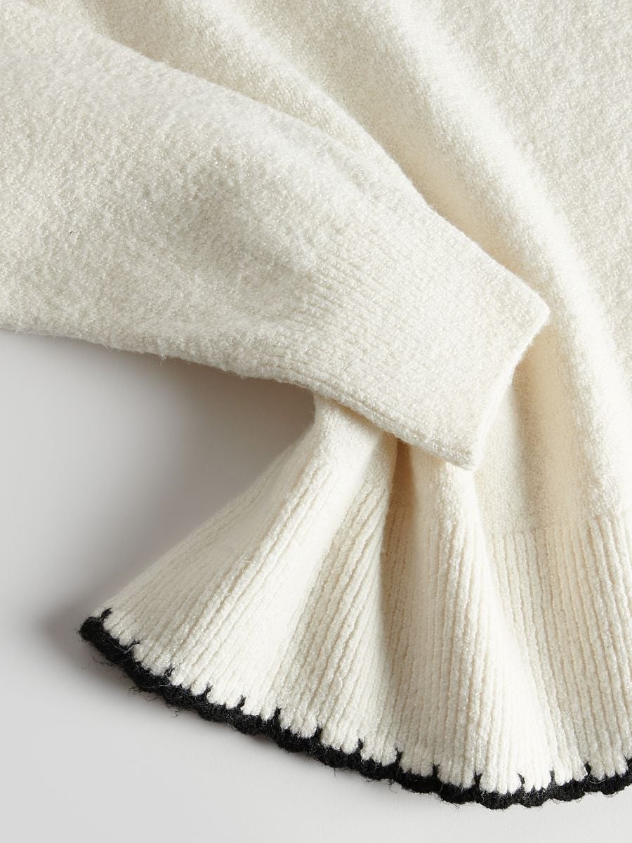 Sweater with contrast insert - nude - RESERVED - 6