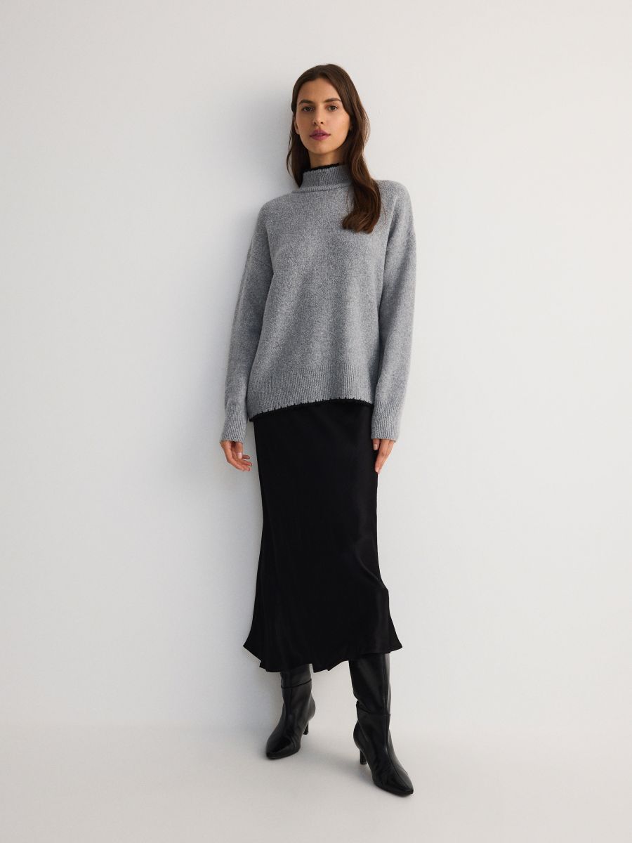 Sweater with contrast insert - mid grey - RESERVED - 5
