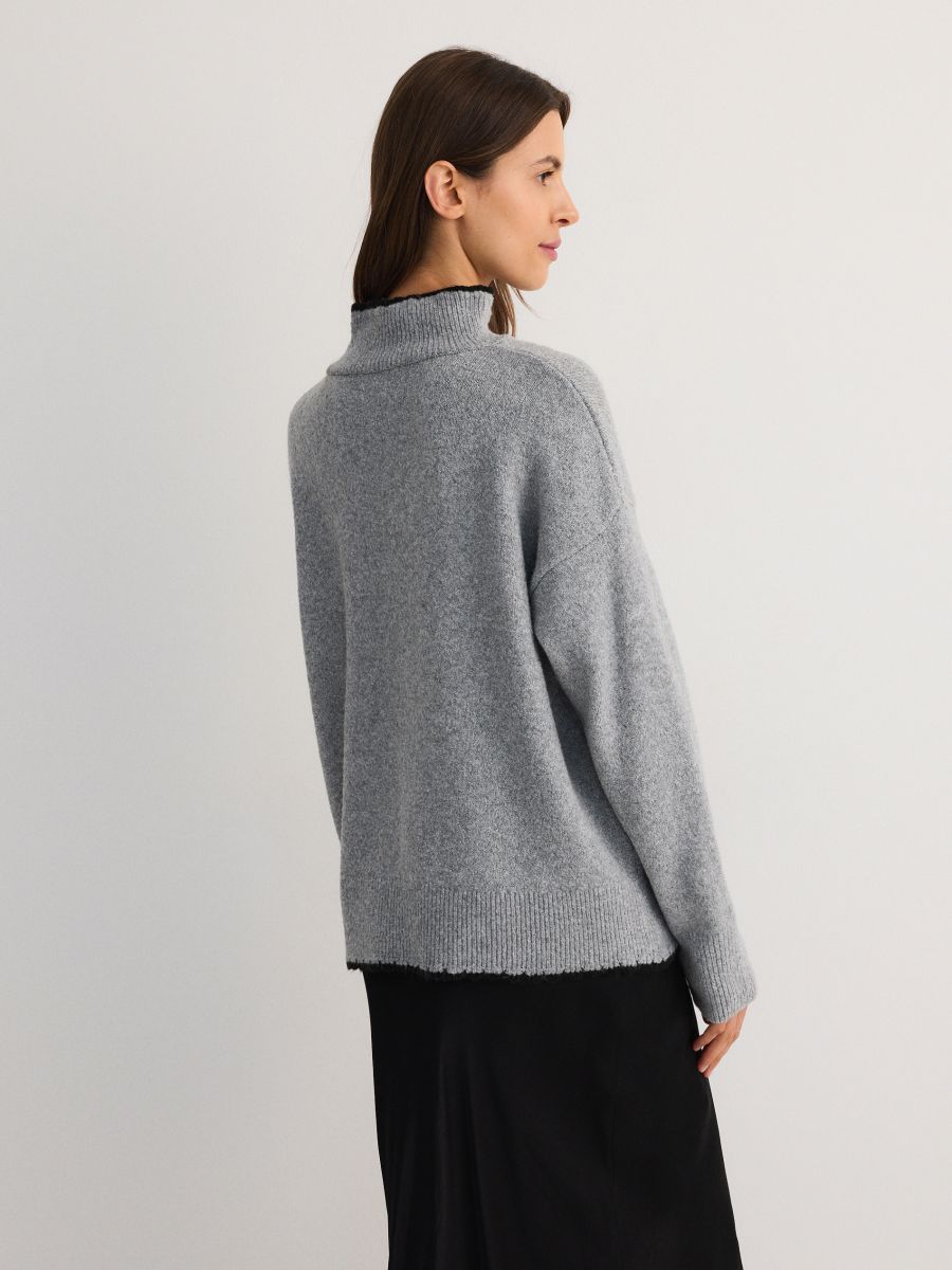 Sweater with contrast insert - mid grey - RESERVED - 8