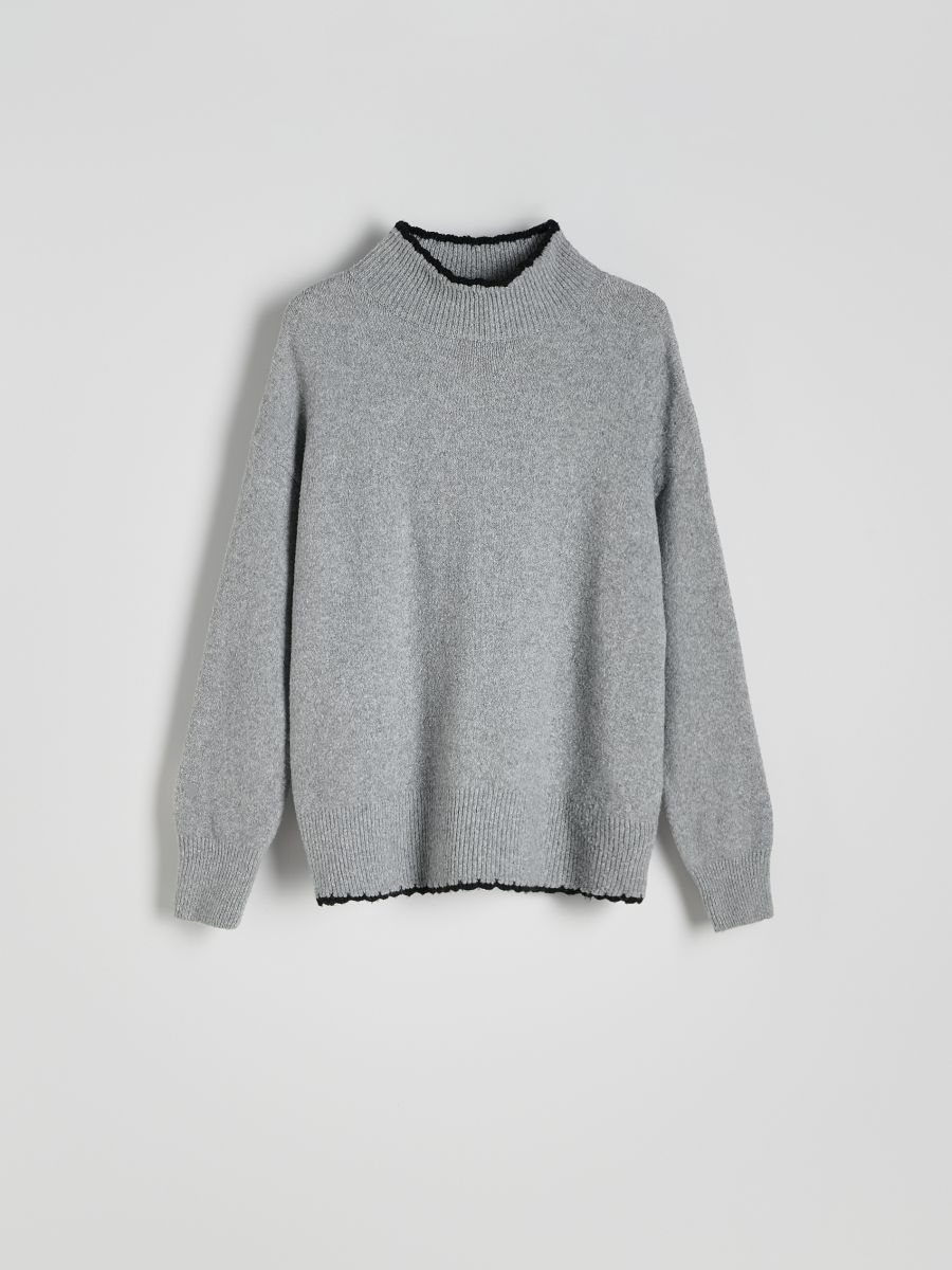 Sweater with contrast insert - mid grey - RESERVED - 2