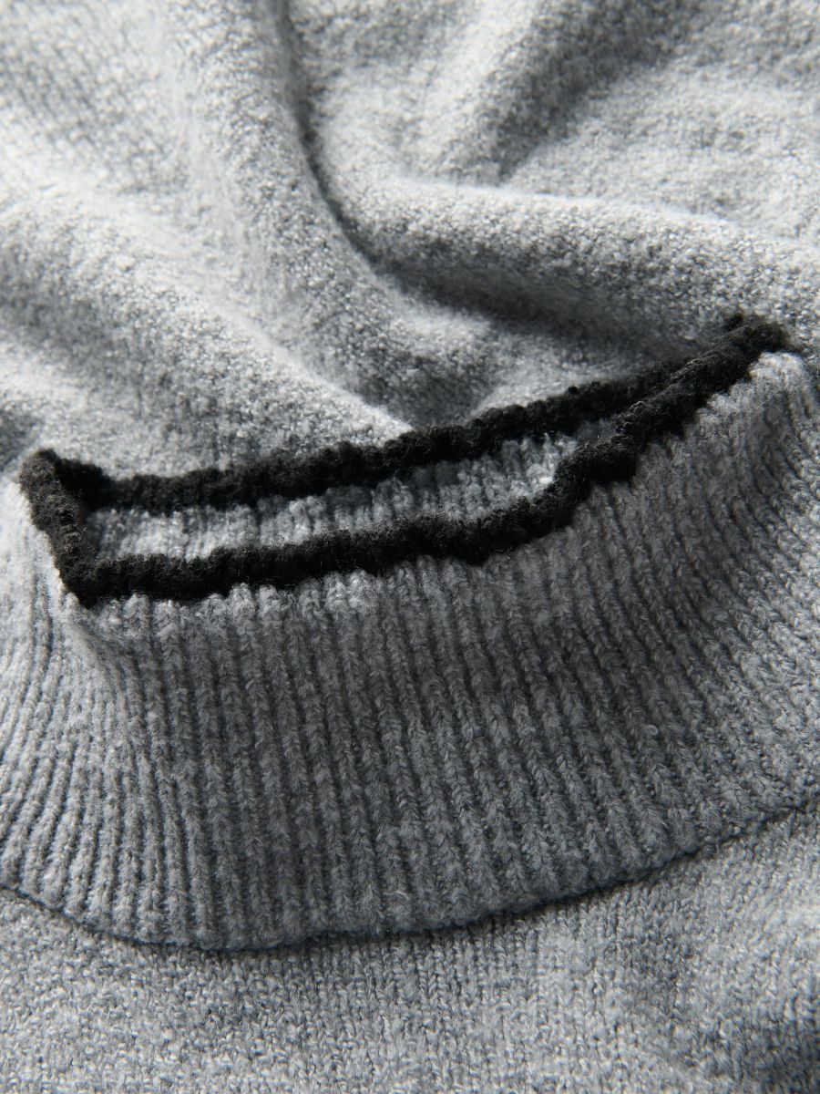 Sweater with contrast insert - mid grey - RESERVED - 3