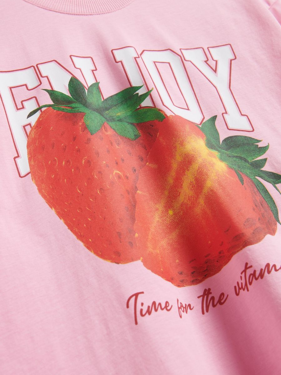 Regular fit printed T-shirt - pink - RESERVED - 5