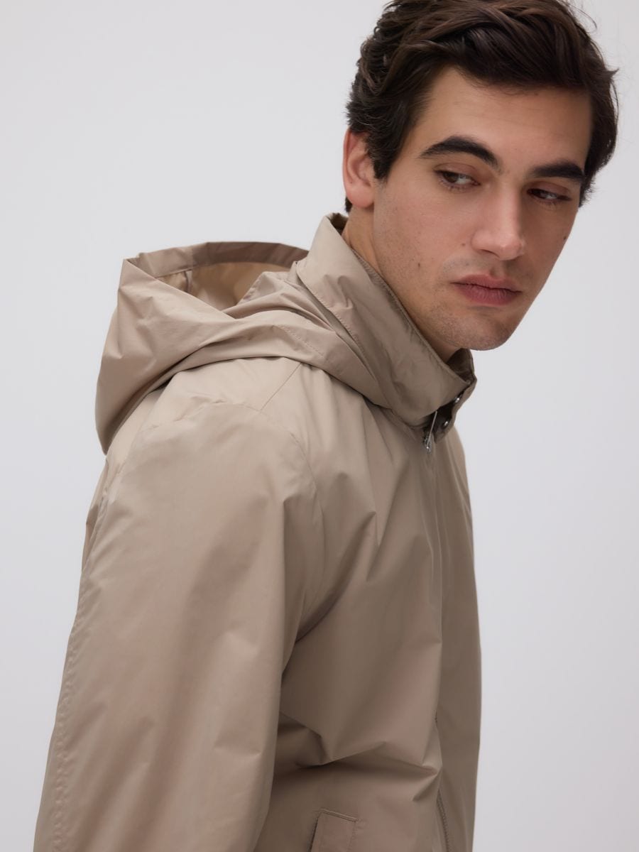 Concealable hood jacket - beige - RESERVED - 2