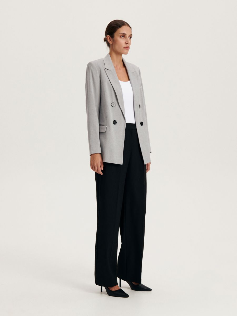 Viscose blend blazer - mid grey - RESERVED - 3