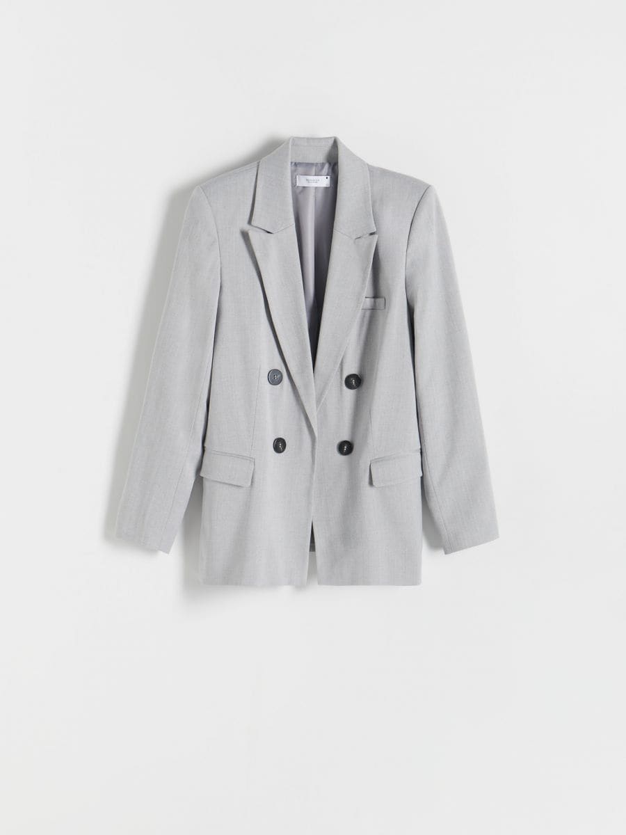 Viscose blend blazer - mid grey - RESERVED - 4