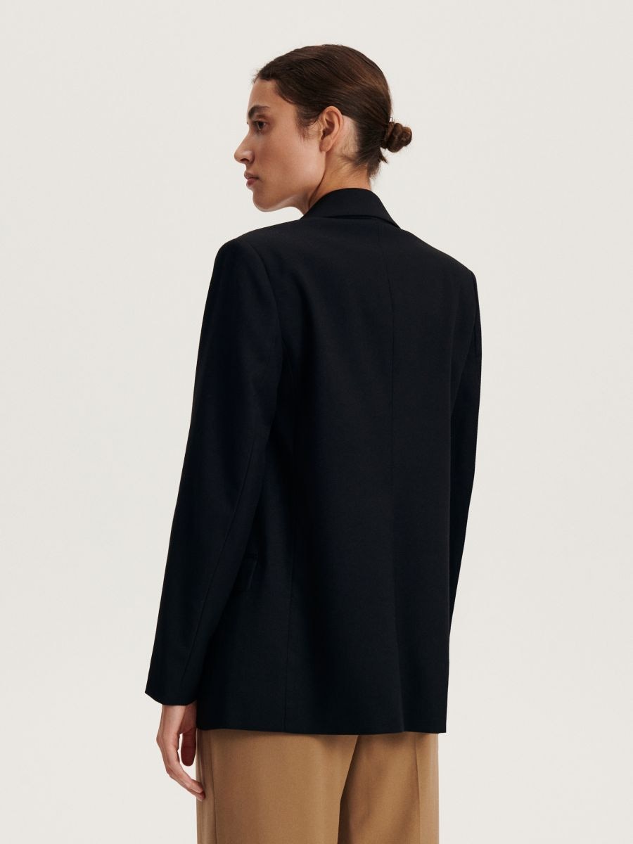 Blazer cu adaos de viscoză - negru - RESERVED - 2