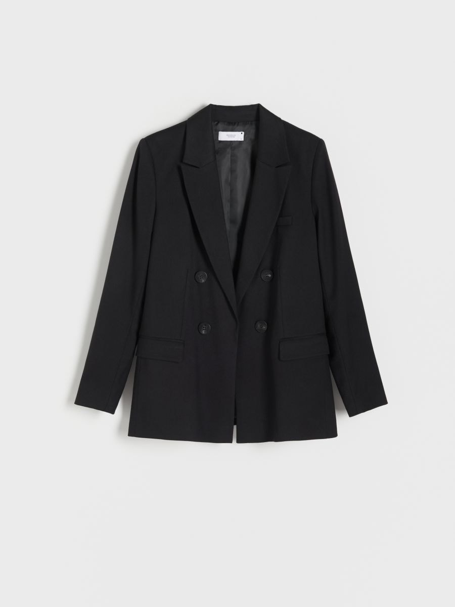 Blazer cu adaos de viscoză - negru - RESERVED - 4