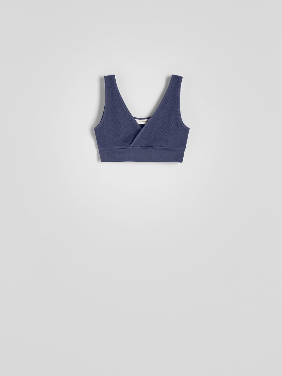 Seamless sports style top - steel blue - RESERVED