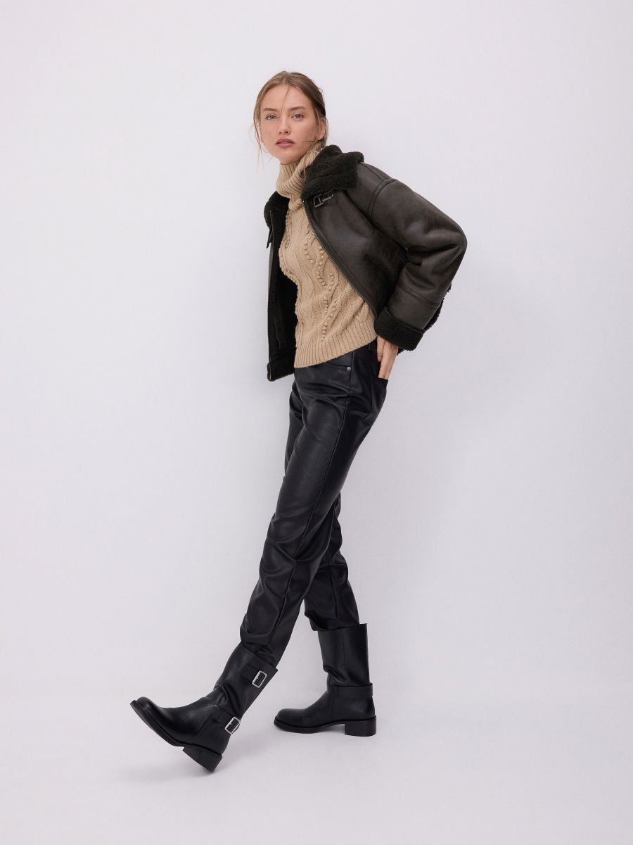 Turtleneck sweater - beige - RESERVED - 2