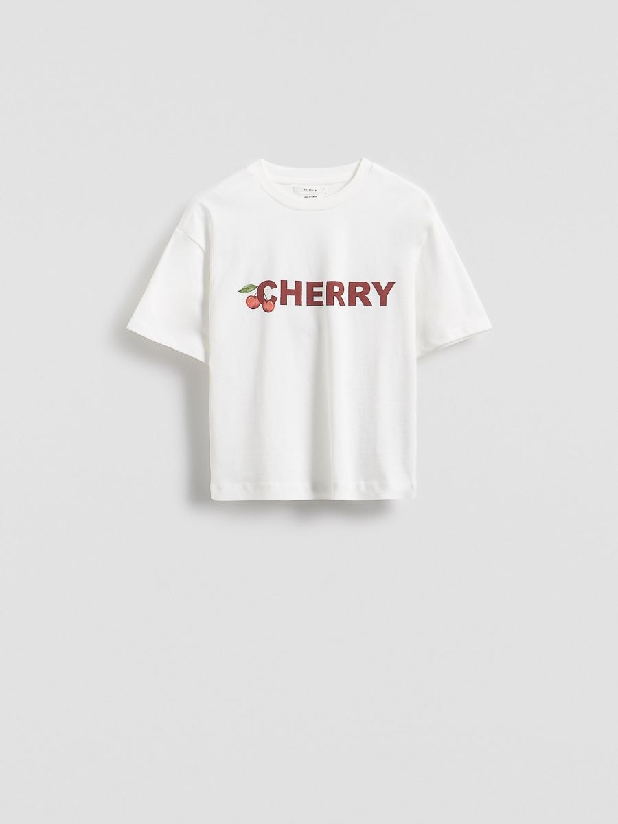 Regular fit printed T-shirt - cream - RESERVED - 5
