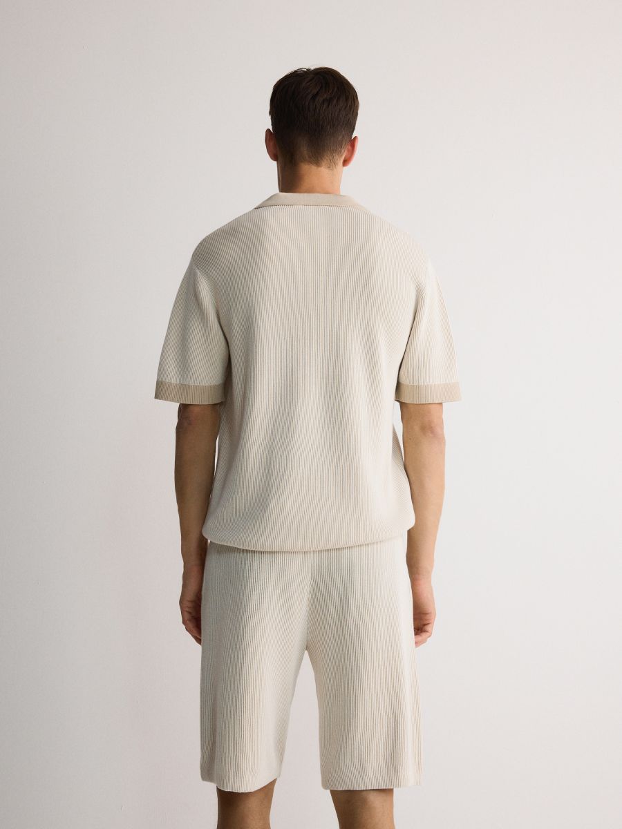 Structural fabric shorts with tie detail - beige - RESERVED - 5
