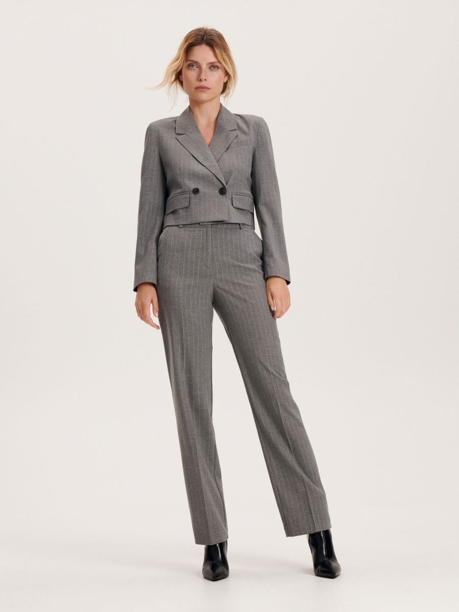 Cropped blazer - multicolor - RESERVED - 3
