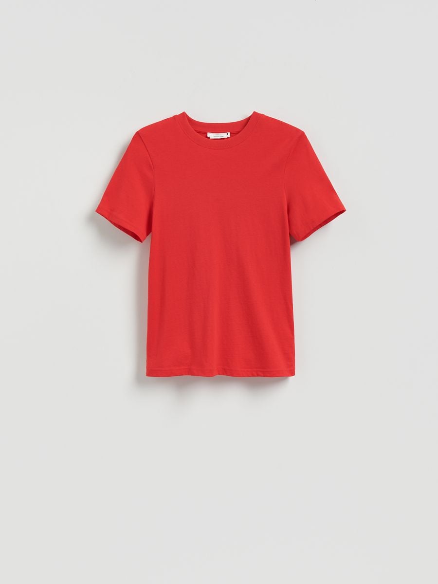 T-shirt en coton mercerisé - Rouge - RESERVED