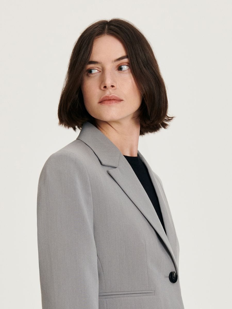 Cropped blazer - mid grey - RESERVED - 2
