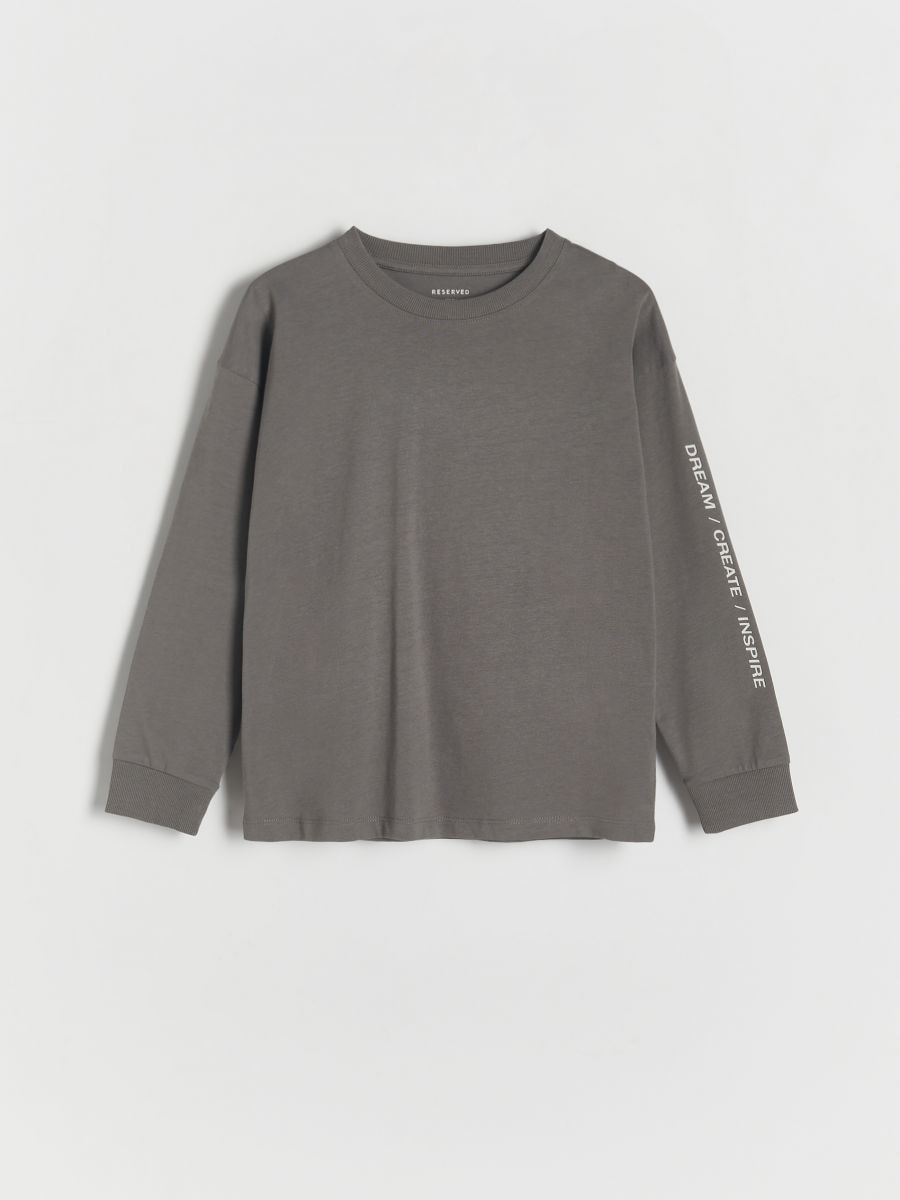 Oversized langærmet t-shirt - mørkegrå - RESERVED