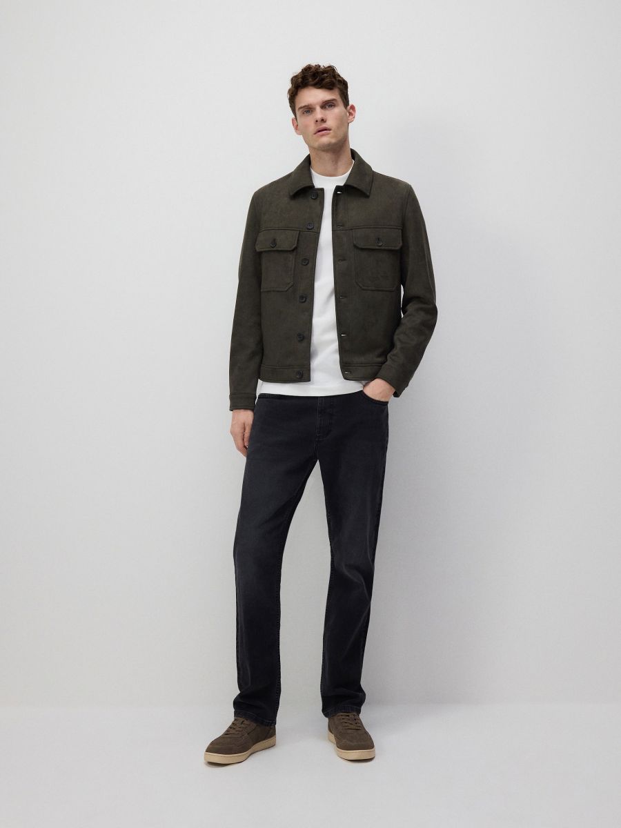 Jeans im Straight-Fit mit Wascheffekt - schwarz - RESERVED