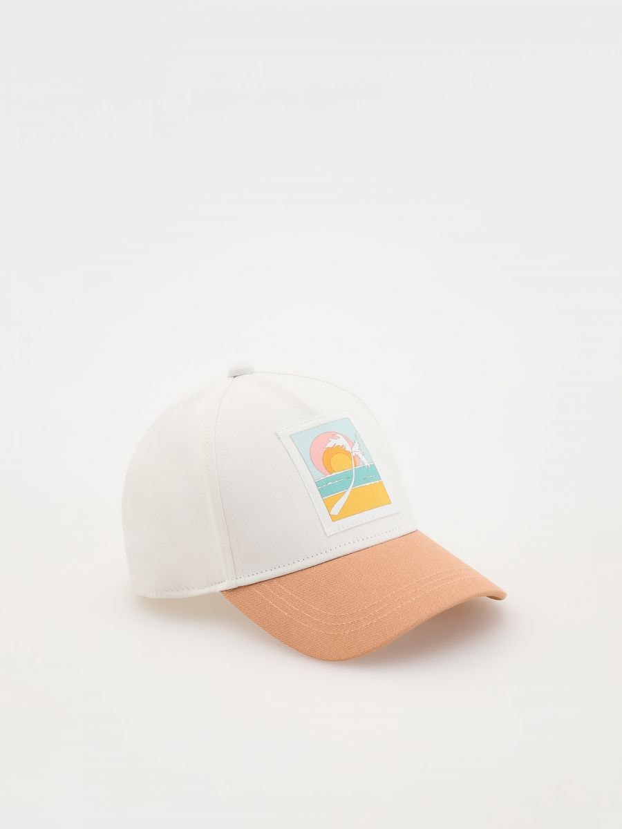 Cap with patch - cream - RESERVED