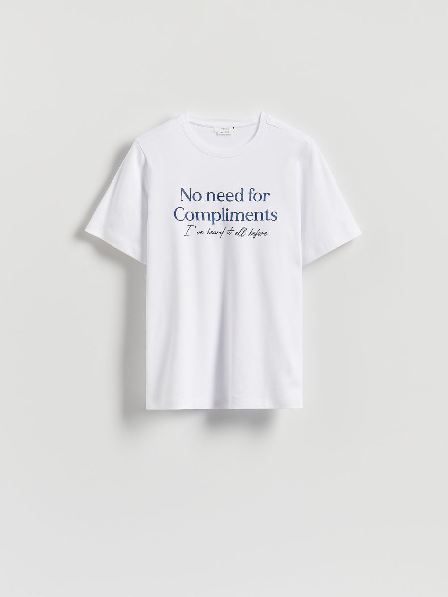 T-shirt z nadrukiem - złamana biel - RESERVED