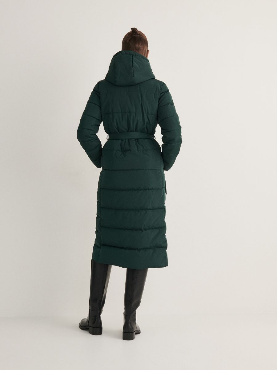 Longline down-filled coat - steel green - RESERVED - 10