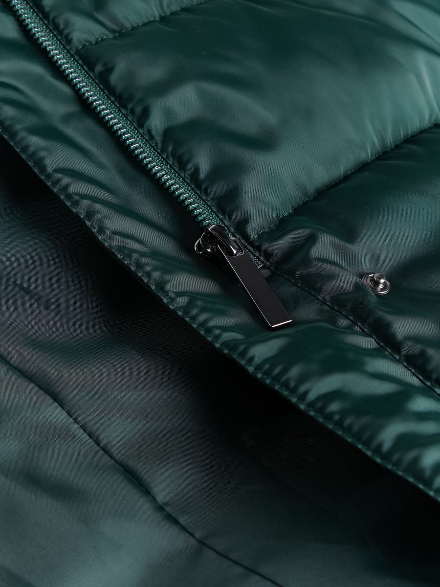 Longline down-filled coat - steel green - RESERVED - 6