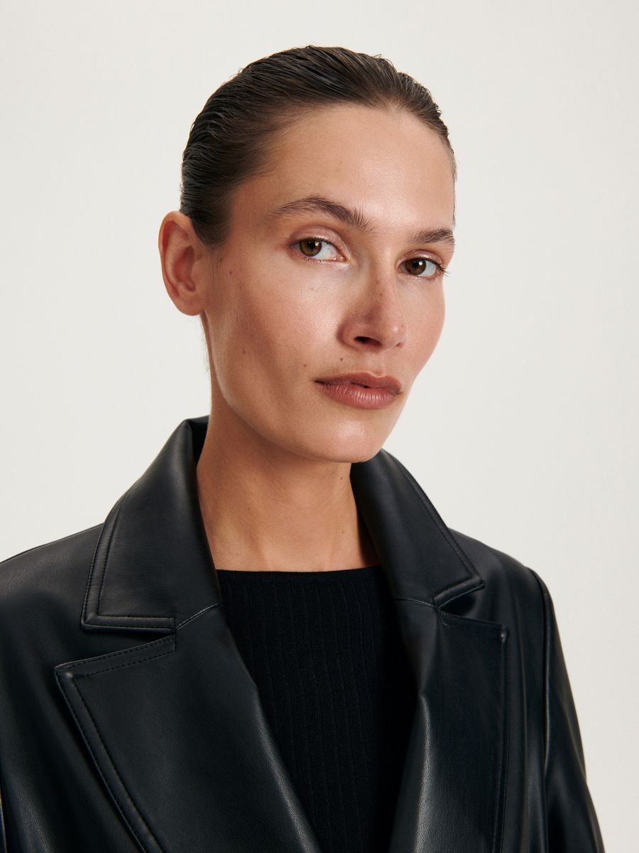 Cappotto in ecopelle - nero - RESERVED - 2