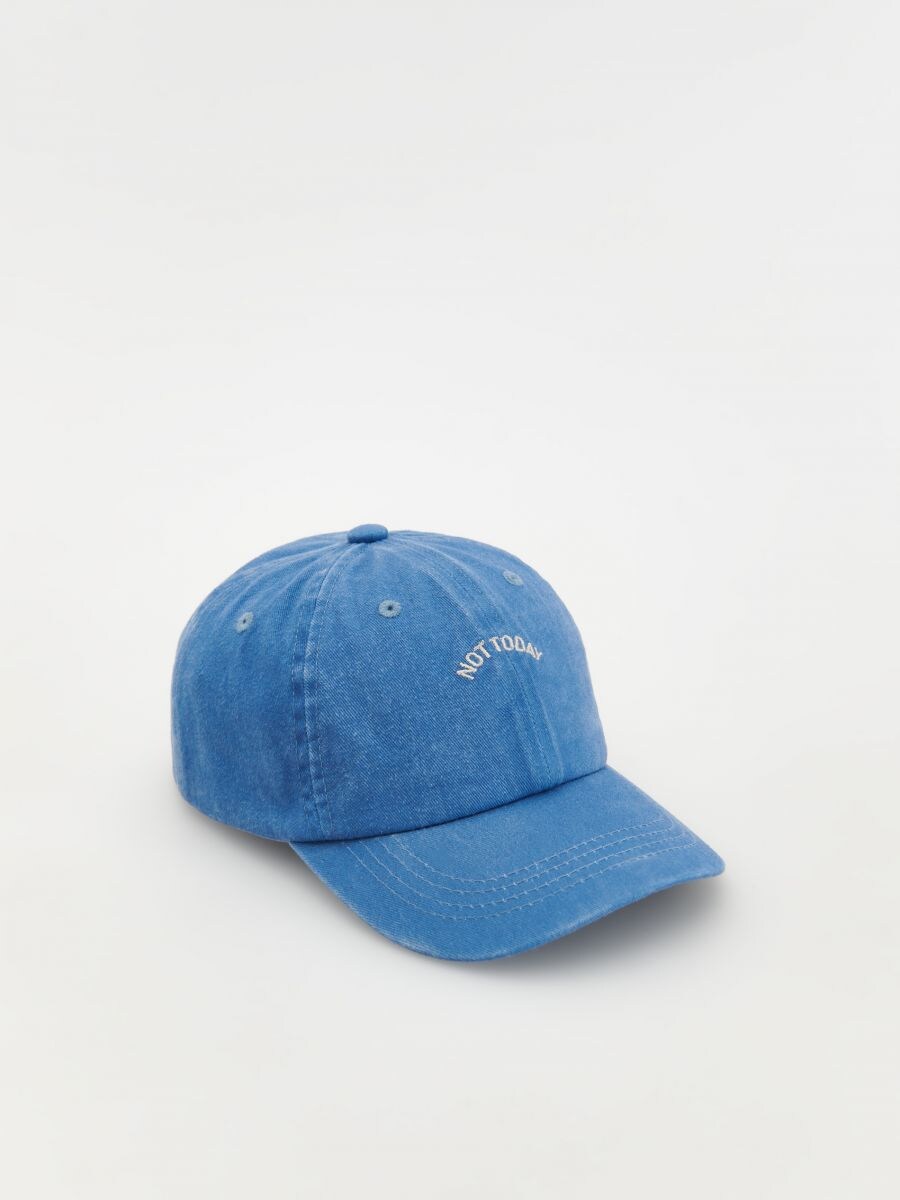 Bawełniana czapka z daszkiem - niebieski - RESERVED