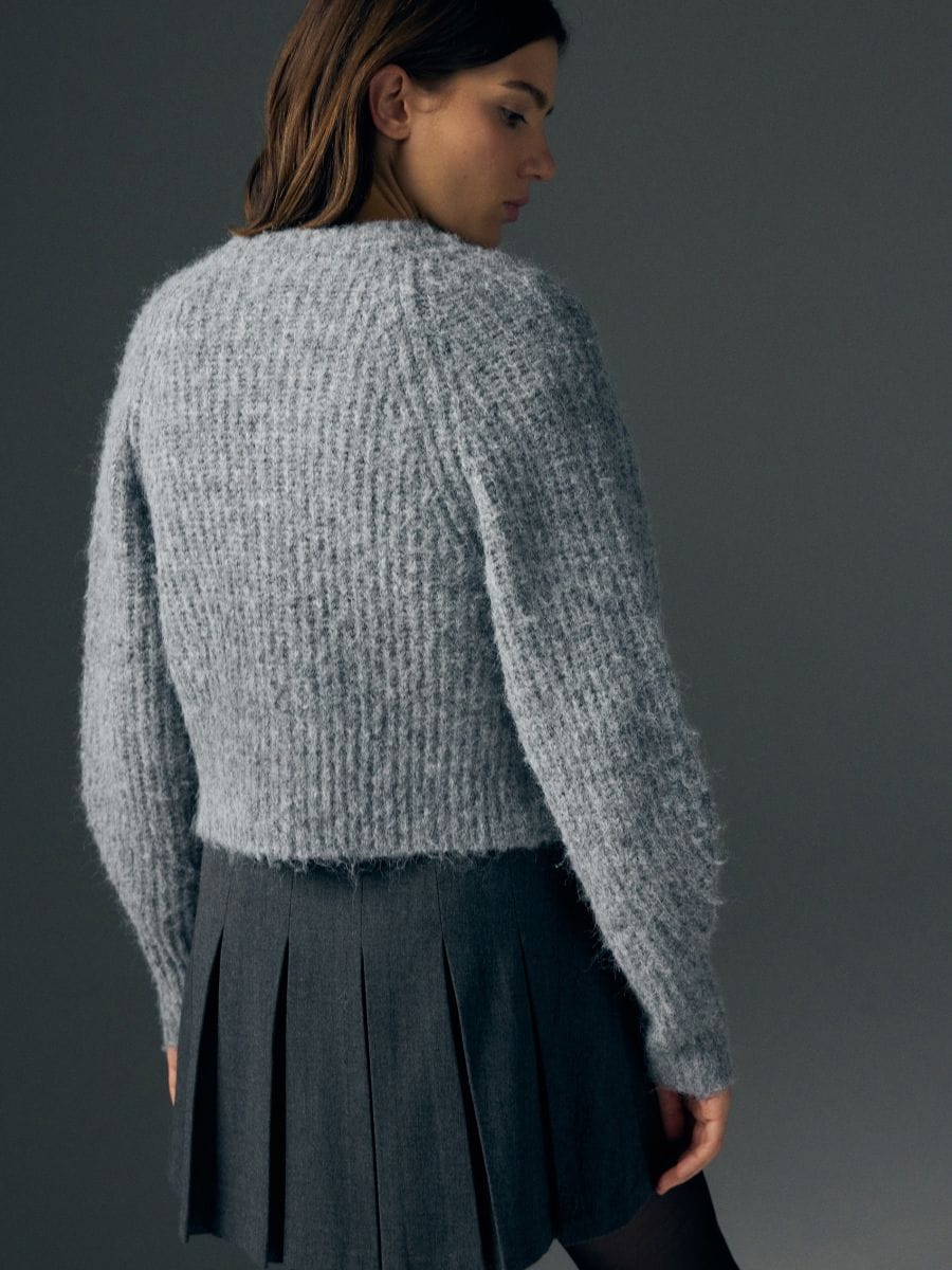 Cardigan with decorative buttons - mid grey - RESERVED - 5