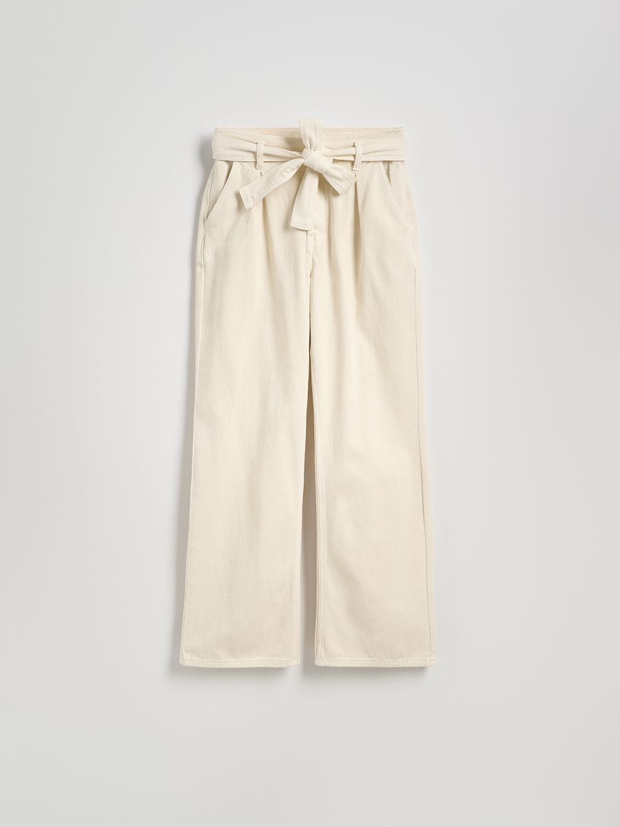 LADIES` JEANS TROUSERS - creme - RESERVED