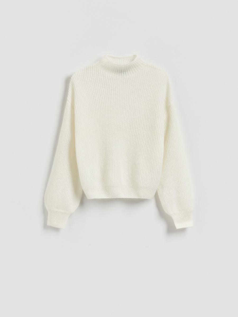 Sweter z wełną - złamana biel - RESERVED