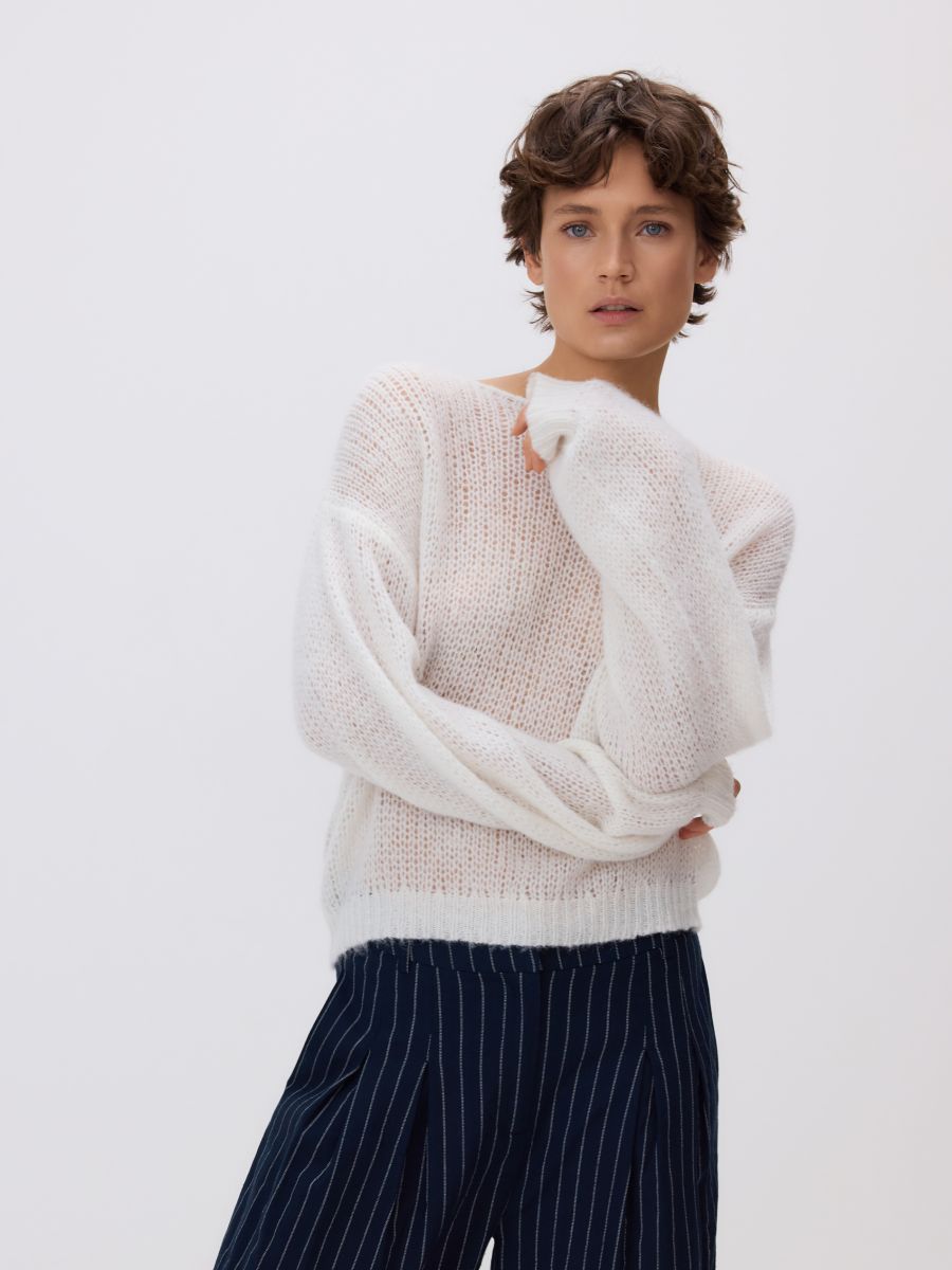 LADIES` SWEATER - бял - RESERVED