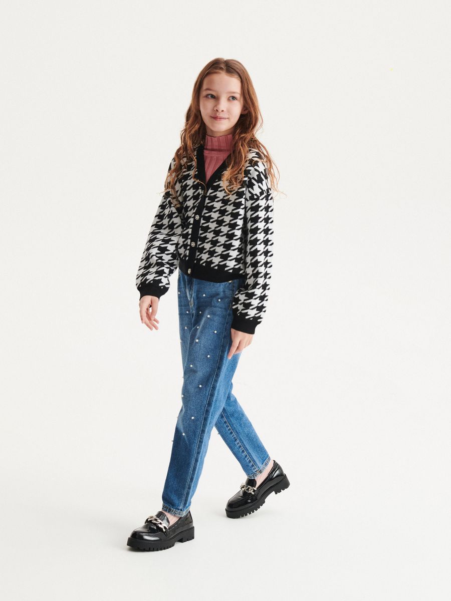 Dogtooth pattern cardigan - multicolor - RESERVED - 7