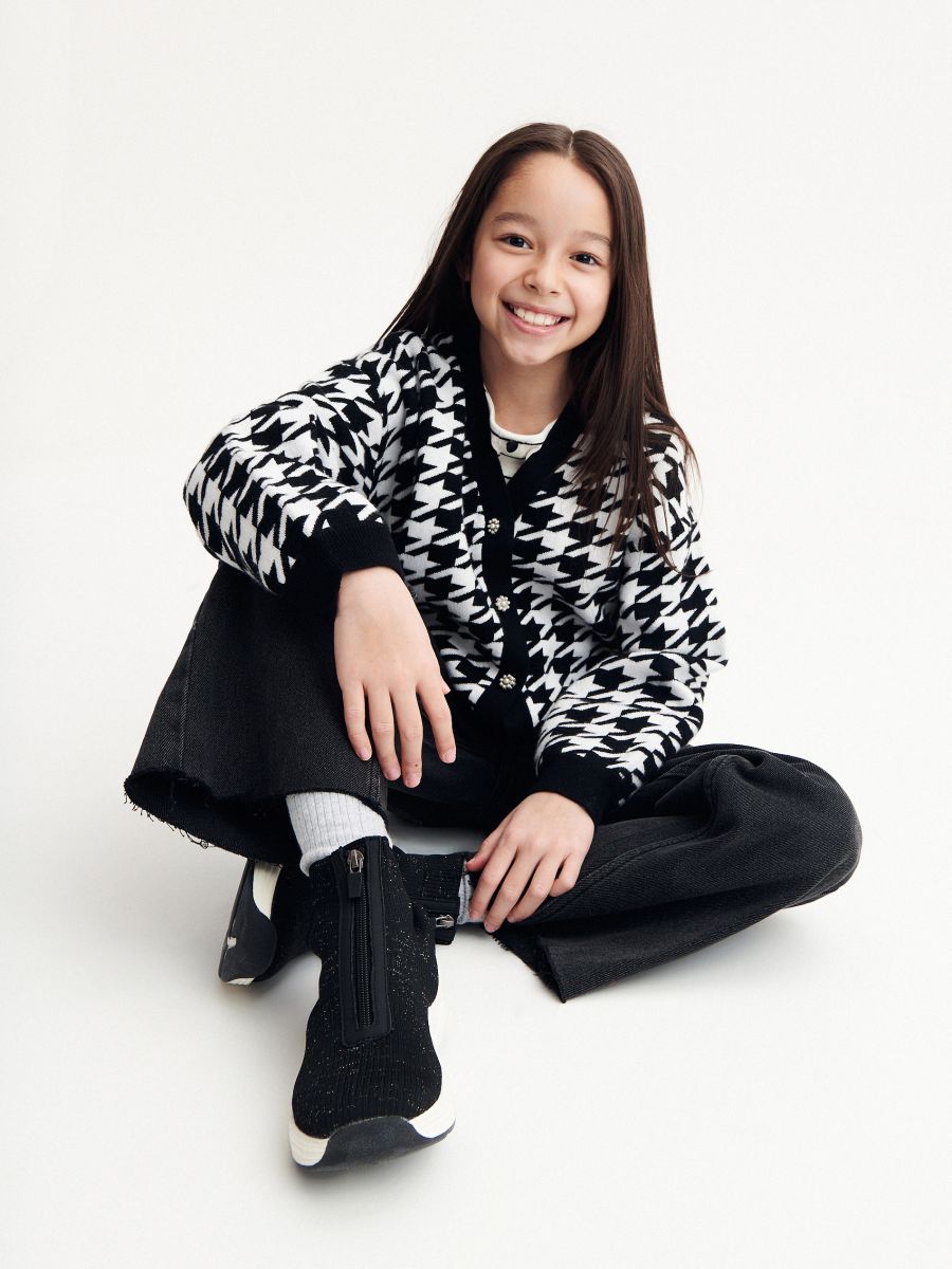 Dogtooth pattern cardigan - multicolor - RESERVED - 2