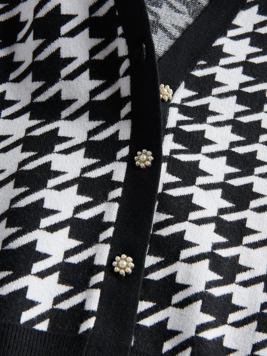 Dogtooth pattern cardigan - multicolor - RESERVED - 6