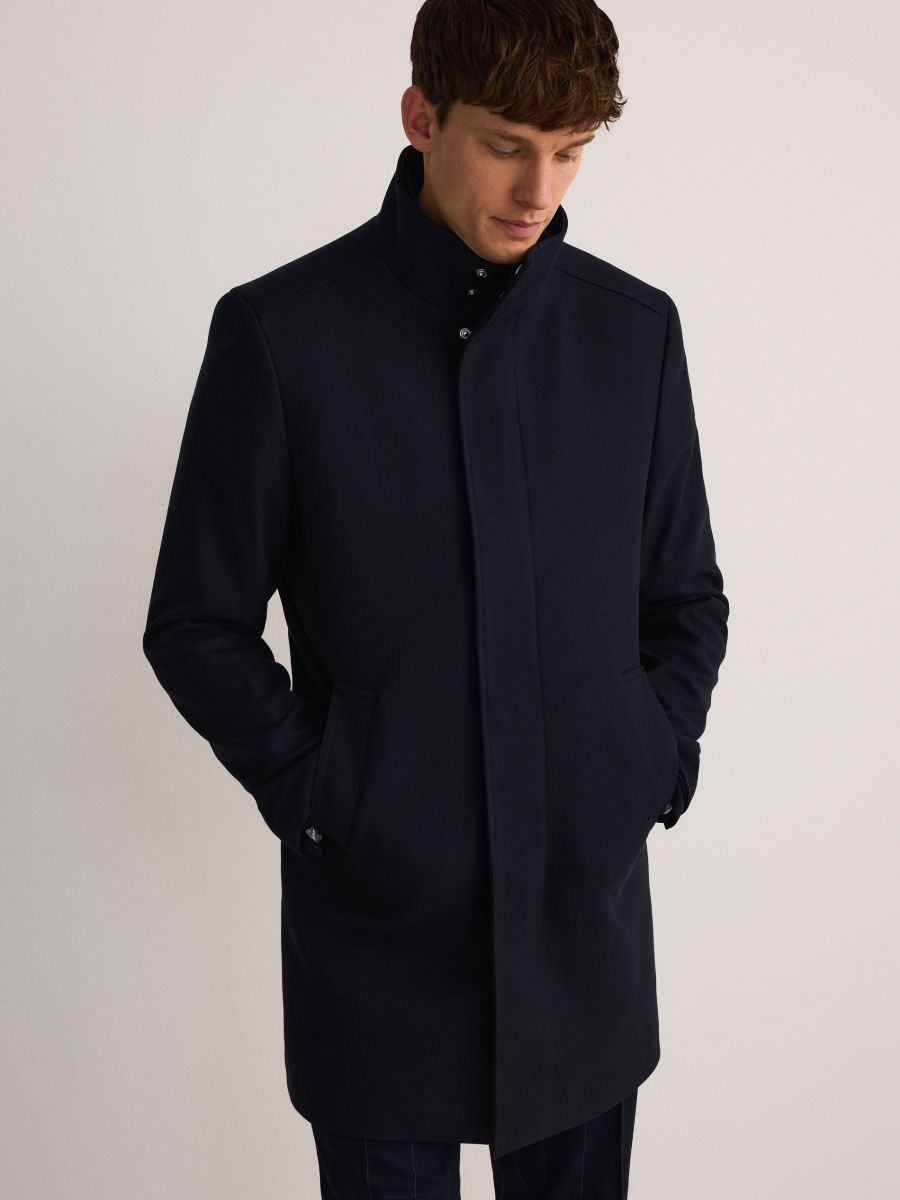 Coat with stand up collar - navy - RESERVED - 2
