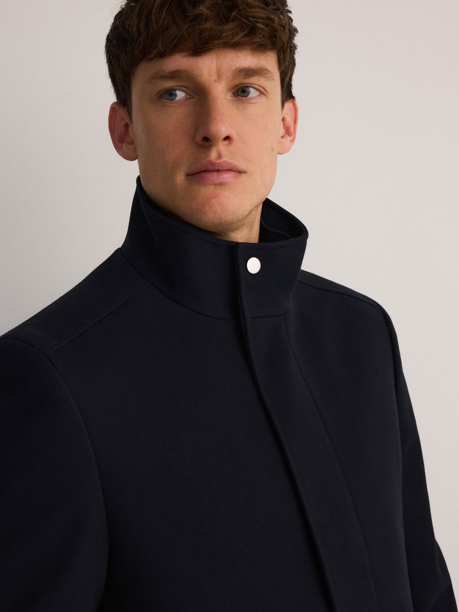 Coat with stand up collar - navy - RESERVED - 3
