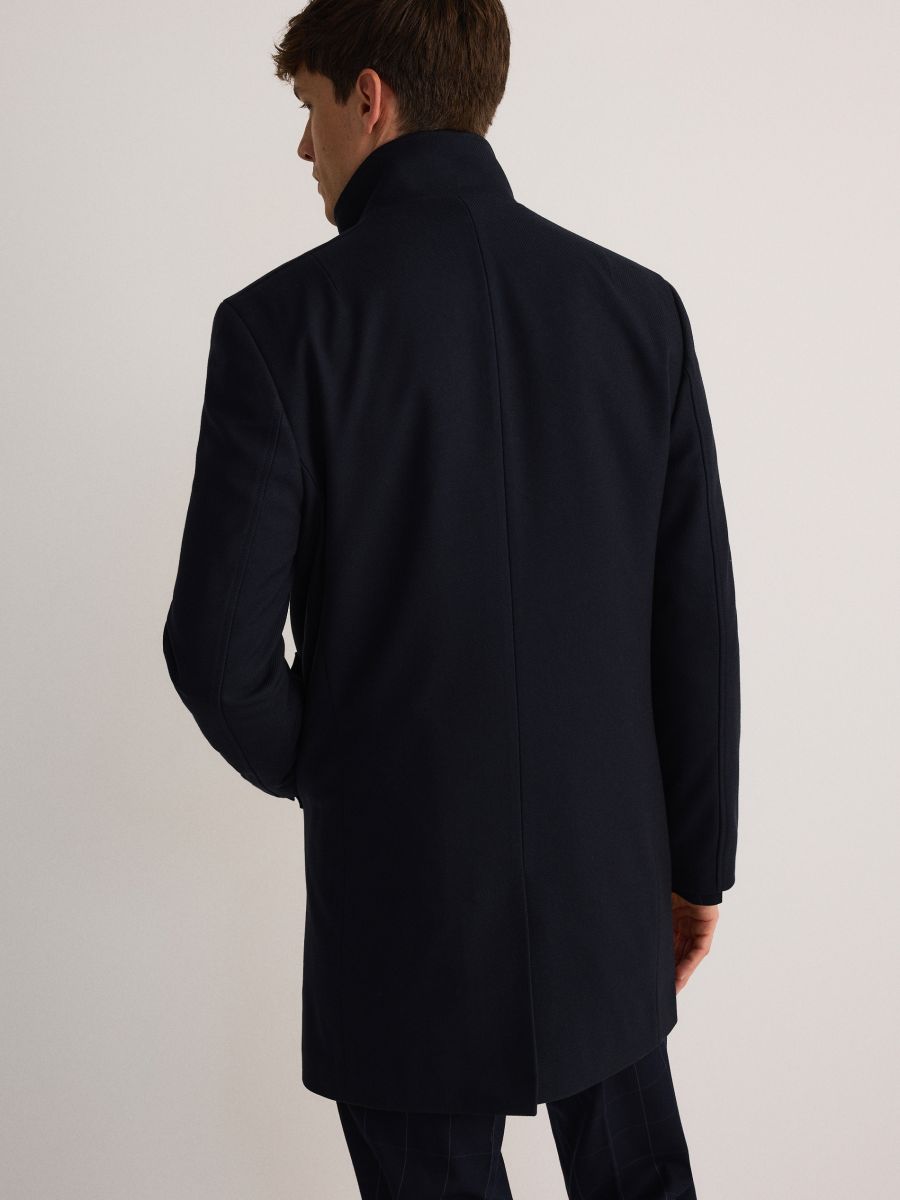Coat with stand up collar - navy - RESERVED - 4