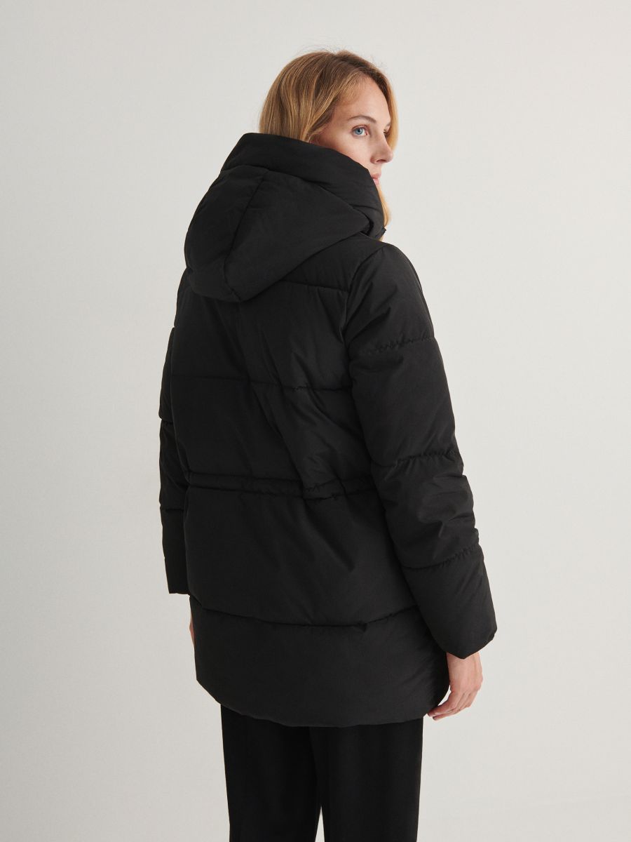 Quilted jacket with tie detail - black - RESERVED - 4