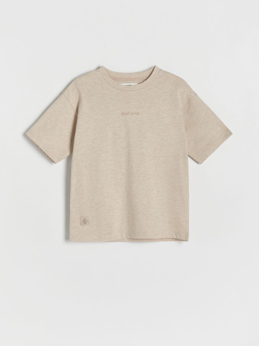 T-shirt with embroidery detailing - nude - RESERVED