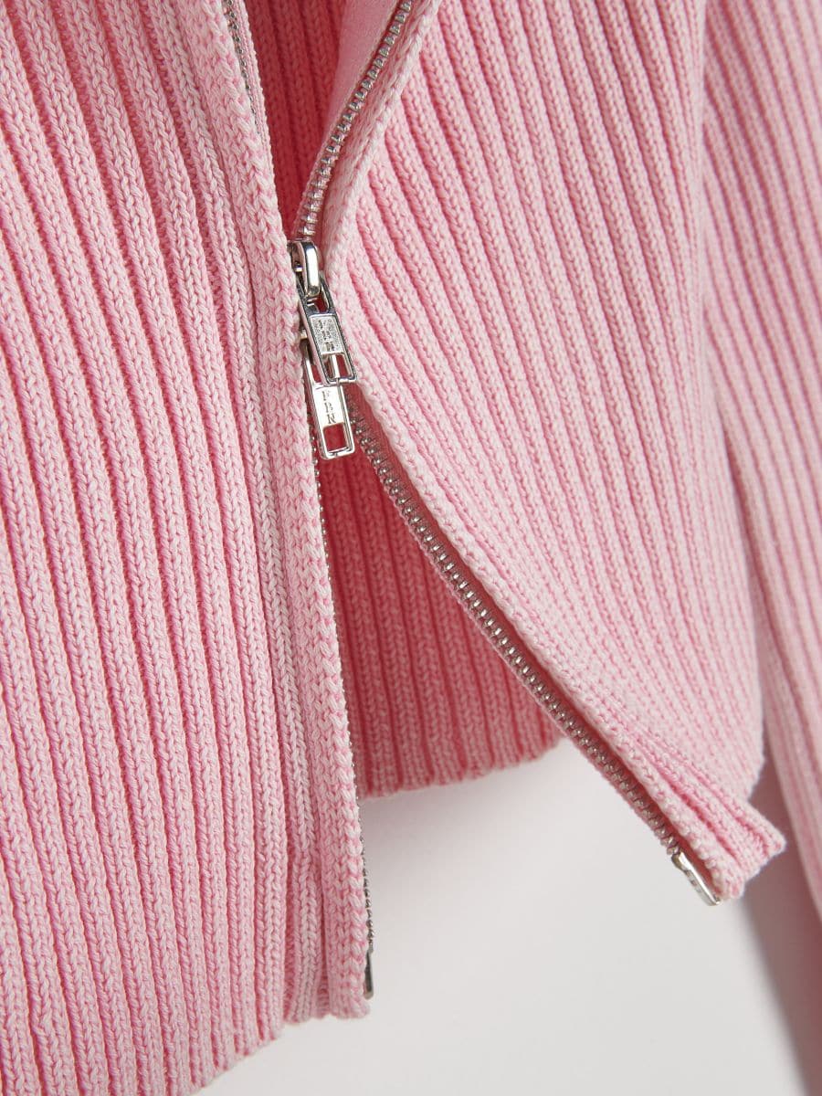 Cropped jumper with collar - pastel pink - RESERVED - 6