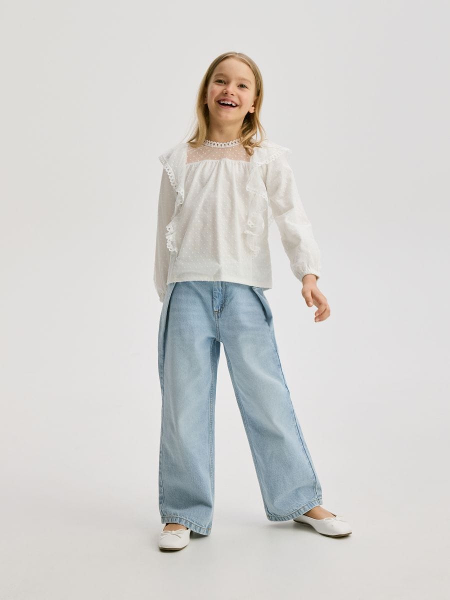 Ruffle hem blouse - cream - RESERVED - 2