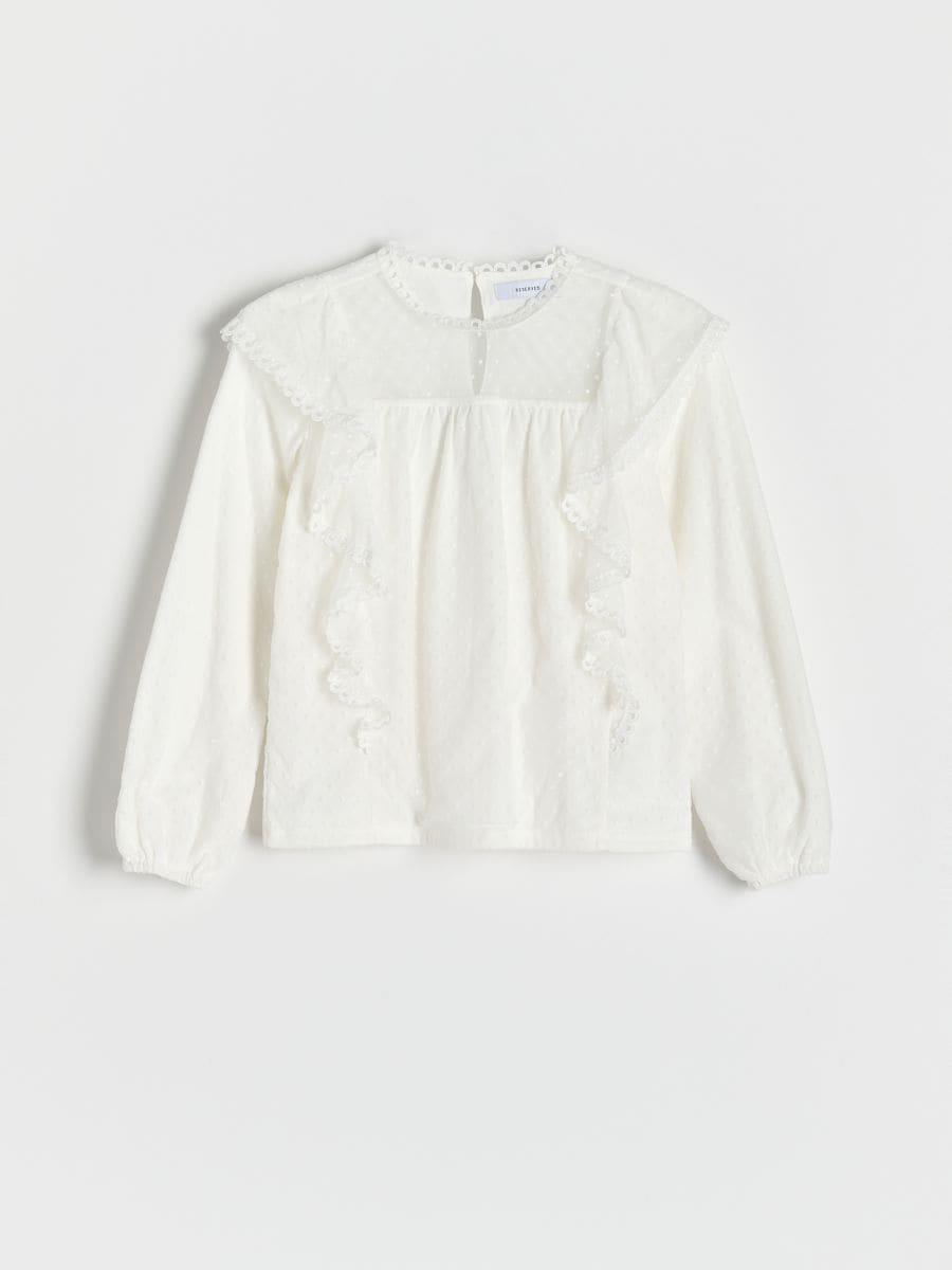 Ruffle hem blouse - cream - RESERVED - 3